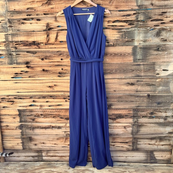 FASHION NOVA | NWT Navy Blue Sleeveless Romper Jumpsuit L - Picture 1 of 7